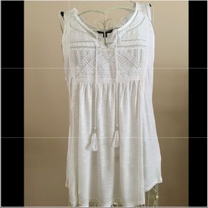White Embroidery Tank